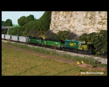 Coal train passing the bluffs east of New Franklin